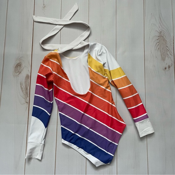Saint Ida Bold Rainbow Long Sleeve Swimsuit - Picture 6 of 9